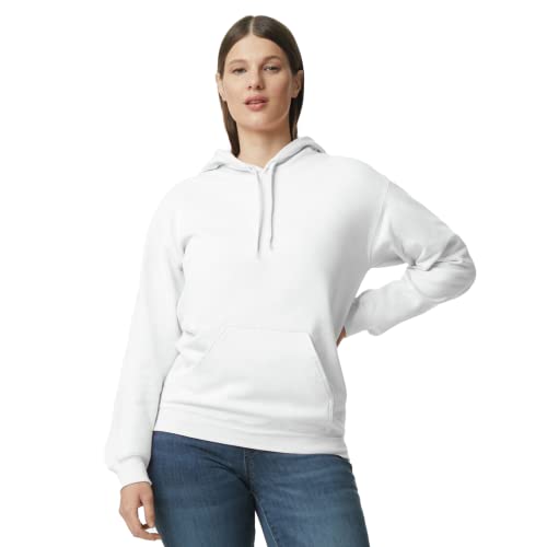 Gildan Adult Softstyle Hooded Sweatshirt, Style GSF500 - Large - White