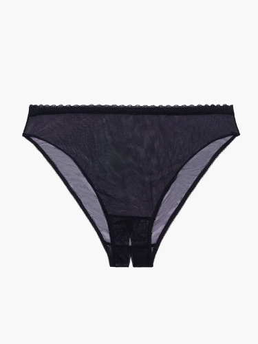 Mesh Crotchless High-Leg Bikini in Black | SAVAGE X FENTY