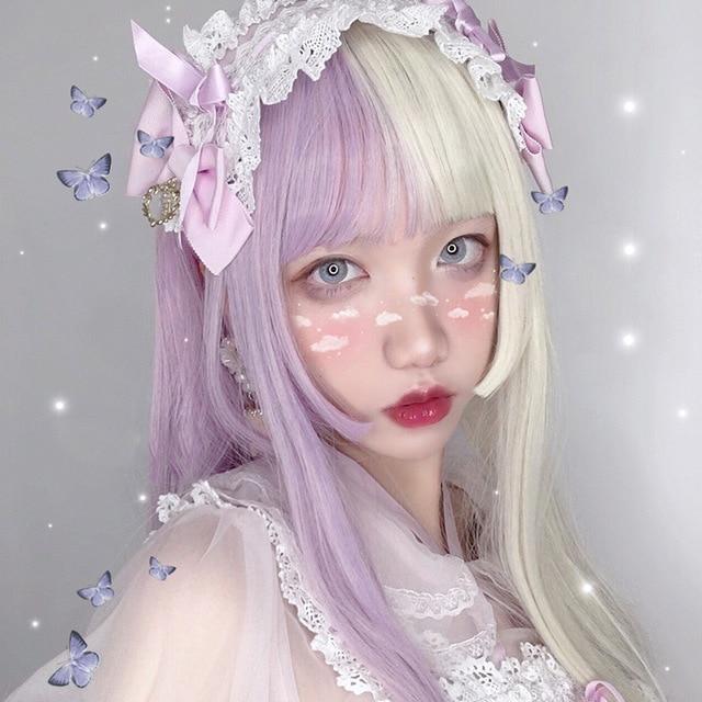 Split Lavender Cosplay Wig