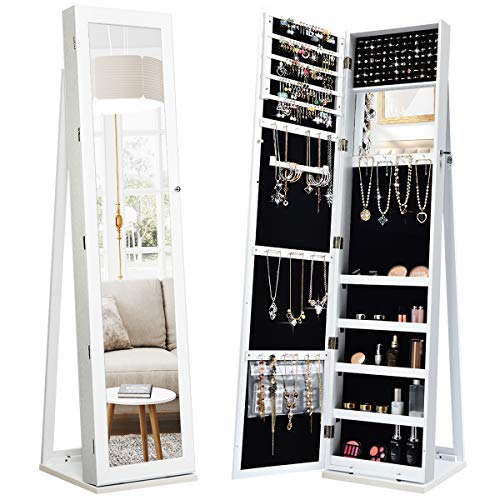 Jewelry Cabinet with Lock Mirror