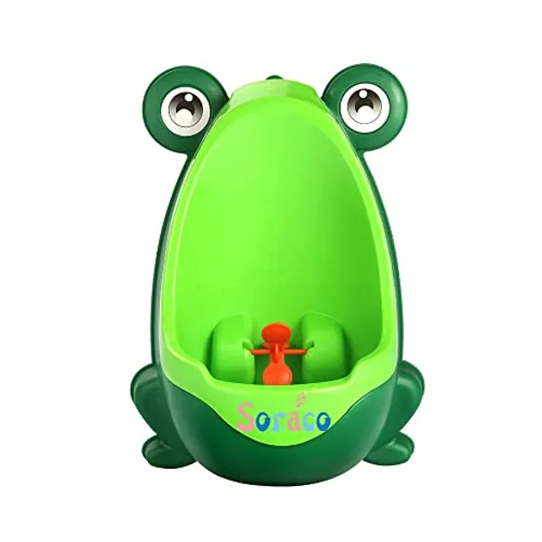 Soraco Frog Potty Training Urinal for Toddler Boys with Funny Aiming Target, Frog Pee Training (Green)