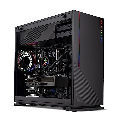 Skytech Azure Gaming PC Desktop – AMD Ryzen 7 5700X 3.4 GHz, NVIDIA RTX 4060, 1TB NVME SSD, 16GB DDR4 RAM 3200, 650W Gold PSU, 240mm AIO, 11AC Wi-Fi, Windows 11 Home 64-bit - 5700X | 4060