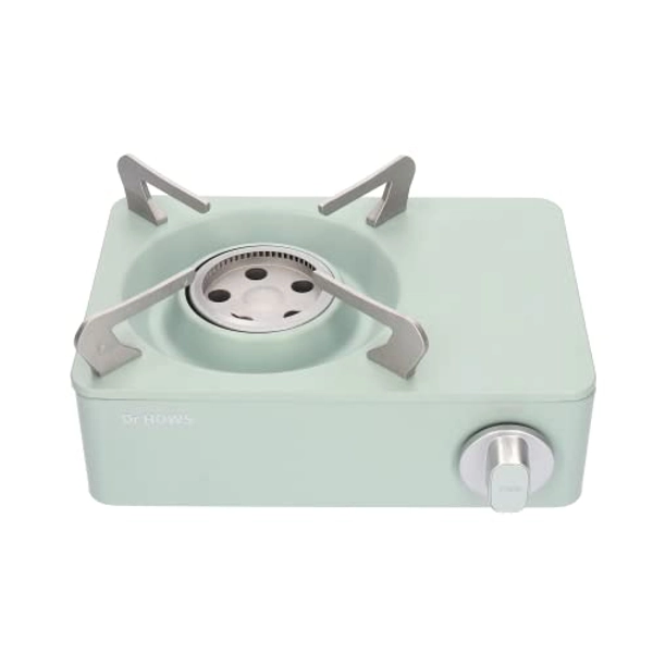 Dr.Hows Twinkle Mini Camping Stove Burner - Portable Butane Stove for Camping, Picnic, Outdoor - Single Burner Camp Stove with Carrying Case - Mint