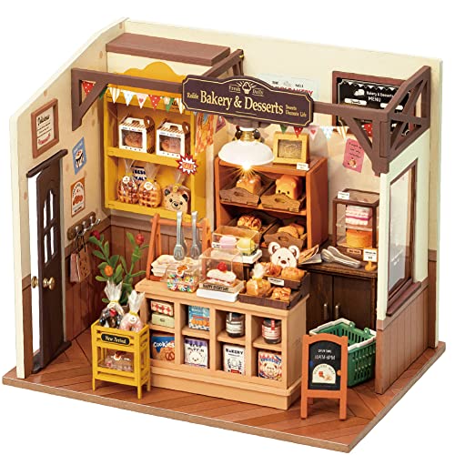 Rolife DIY Casa en Miniatura Becka's Baking House Casa de Muñecas Hecha a Mano Kits Modelo para Adultos para Construir con Accesorios Juguetes 141pcs (DG161)