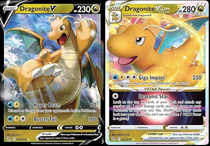 Dragonite V & Vstar 050/078 - Pokemon Go - Ultra Rare Card Lot
