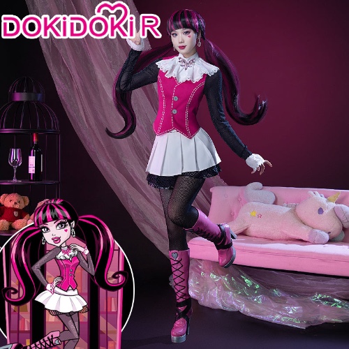 【Size S 】DokiDoki-R Anime Monster High Cosplay Draculaura Costume
