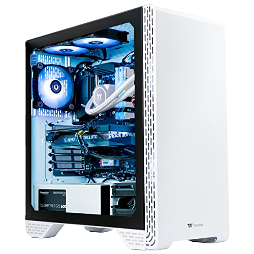 Thermaltake Glacier 360 Liquid-Cooled PC (AMD Ryzen 5 5600X, RTX 3060, 16GB 3600Mhz DDR4 ToughRAM RGB Memory, 1TB NVMe M.2, WiFi, Win 10 Home) Gaming Desktop Computer S3WT-B550-G36-LCS,White - 5600X | 3060