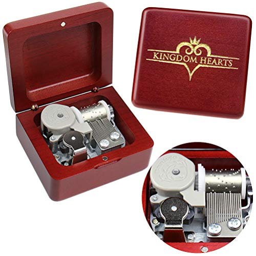 Sinzyo Kingdom Hearts Music Box Vintage Musical Boxs Gift for Birthday Valentine's Day Christmas Day(Wine Red Box) - Wine Red Box B