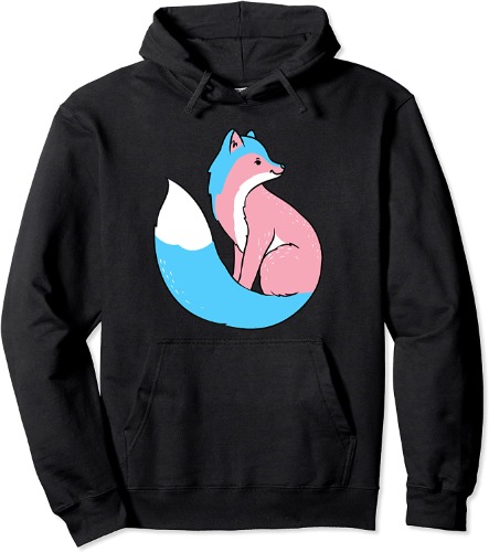Trans Pride Fox Transgender Pullover Hoodie