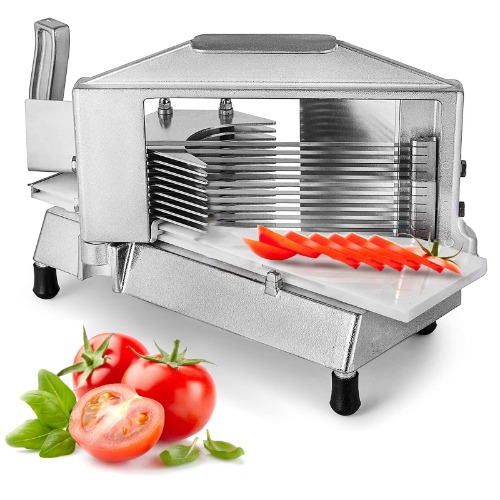 VEVOR Commercial Tomato Slicer 1/4" Heavy Duty Cutter with Built-in Cutting Board for Restaurant or Home Use - 1/4