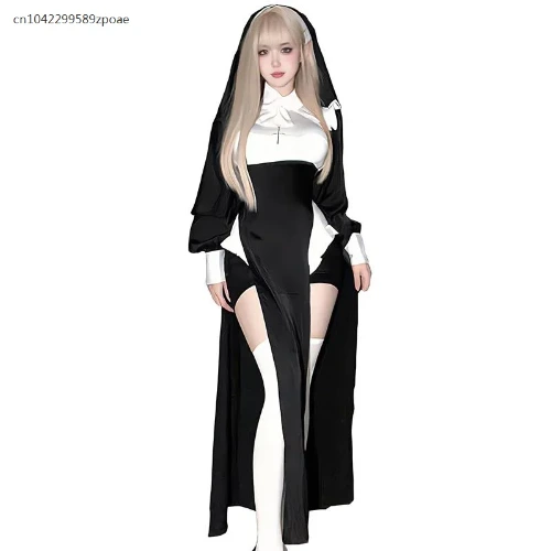 Süße Frauen Anime Nonne Kostüm Cosplay zeigt Outfit sexy Damen Halloween Leistung Phantasie verkleiden Schwester Cos Uniform - AliExpress 200000532