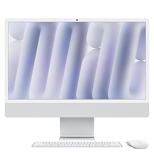 Apple 2024 iMac All-in-One Desktop Computer with M4 chip with 8-core CPU and 8-core GPU: Built for Apple Intelligence, 24-inch Retina Display, 16GB Unified Memory, 256GB SSD Storage; Silver - Silver - without AppleCare+
