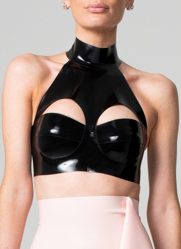 Latex Galaxy Bra Top | S / Black