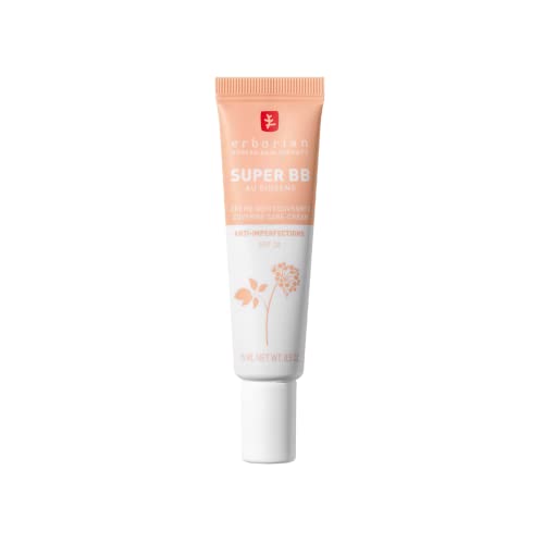 Erborian Super BB Crème au Ginseng - Crème soin teinté haut couvrance anti-imperfections - 15 ml (Lot de 1) - Clair