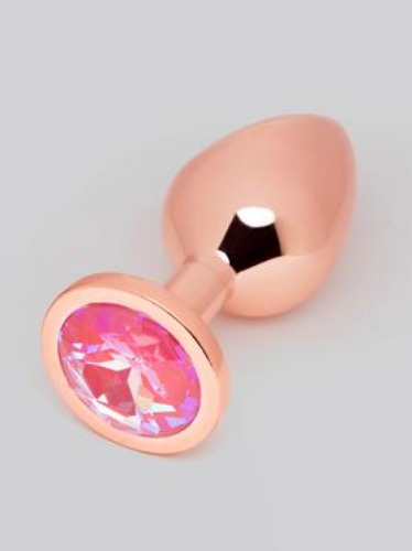 Lovehoney Luxury Crystal Stainless Steel Rose Gold Butt Plug 3 Inch
