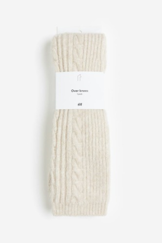 H&M Kabelgebreide overknee kousen