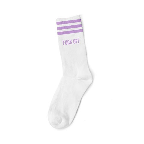 Socks F#ck Off White Lila