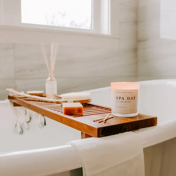 White Jar Candle + Wood Lid