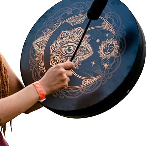 Shamanic Drum,Shaman Alchemy Moon Drum Sound Healing Tool - Instrumental Shaman Alchemy Moon Drum for Spiritual Music, Chakra Balance, Reflection and Meditation Greatideal