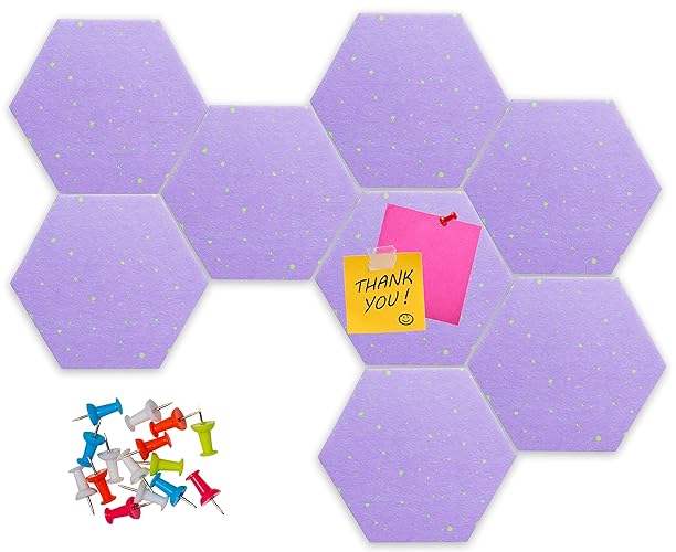 Hexagon Pin Board Tiles - Pink