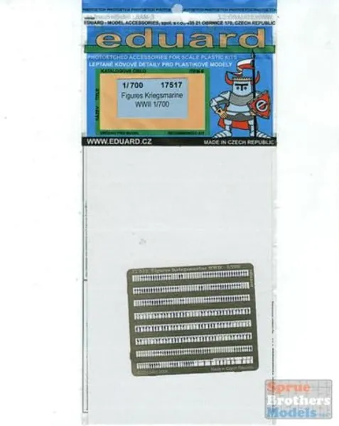 Eduard EDP17517 Photoetch 1:700-Naval Figures Kriegsmarine WWII Scale Model Detailing Set, Various