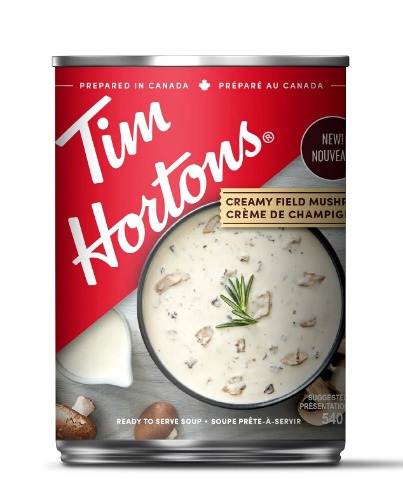 Tim Hortons Cream of Mushroom Soup, Ready-to-Serve, 540mL Can - Cream of Mushroom