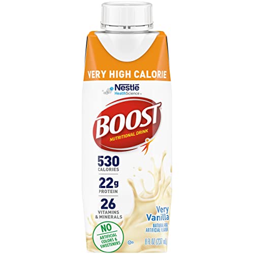 BOOST Very High Calorie Nutritional Drink, Very Vanilla, 8 Fl Oz (Pack of 24) - Vanilla - Nutritional Drink