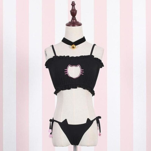 Peekaboo Neko Lingerie Set - Black Neko Set