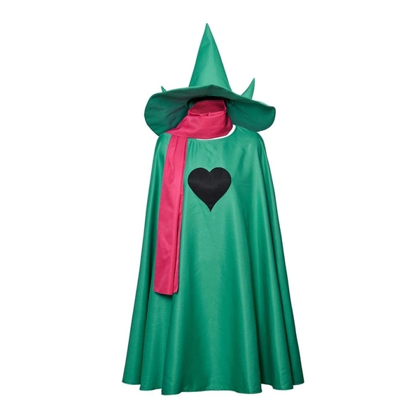 Deltarune Ralsei Cosplay Costume Adult Ralsei Cape Cloak with Hat and Scarf Outfit - One Size