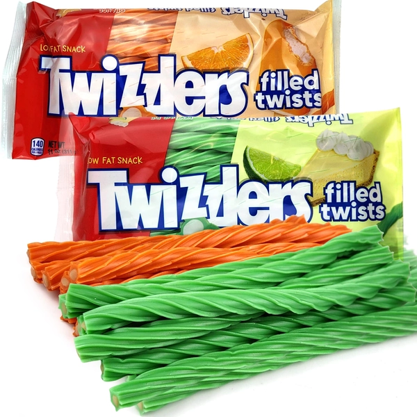 Twizzlers Orange Cream Pop and Key Lime Pie – 11 Oz Pack of Delicious Candy Bag – Low Fat Snack To Share With Friends and Family – Colorful Bulk Candy - 