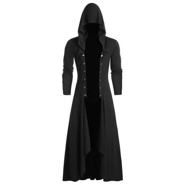BingYELH Men's Steampunk Vintage Tailcoat Jacket Gothic Victorian Frock Black Steampunk Buttons Coat Uniform Costume - Black Asymmetry 5X-Large