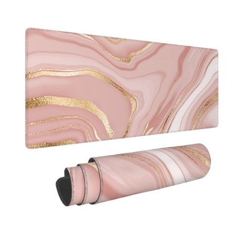 Pink Gold Marble Mouse Pad  