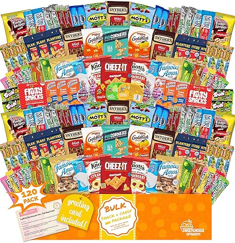 Snack Box Easter Care Package (120 Count) Variety Snacks candy Gift Box - College Students,Back to school Military, Work or Home - Chips Cookies & Candy! Sweet Choice