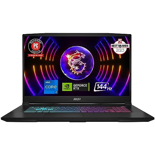 MSI Katana 17 Gaming Laptop: 13th Gen Intel Core i7, GeForce RTX 4060, 17.3" 144Hz FHD Display, 32GB DDR5, 1TB NVMe SSD, USB-Type C, Cooler Boost 5, Win11 Home: Black B13VFK-835US - 13th Gen i7 - 32 GB - 1 TB - RTX 4060 - 15.6" FHD