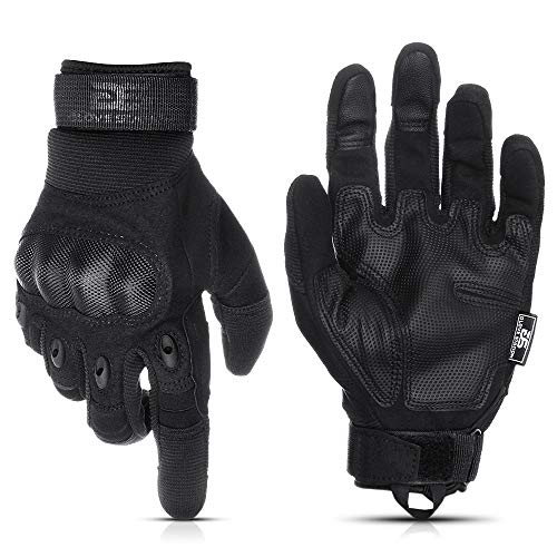Glove Station - Tactical Shooting Hard Knuckle Gloves for Men and Woman with Touchscreen Fingers - Durable and Comfortable Hand-Gear for Outdoor Work Shooting and Hunting - Black - Hard Knuckle - Medium