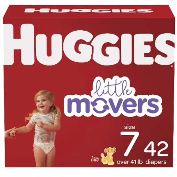 Diapers Size 7 - Huggies Little Movers Disposable Baby Diapers, 42ct, Giga Pack