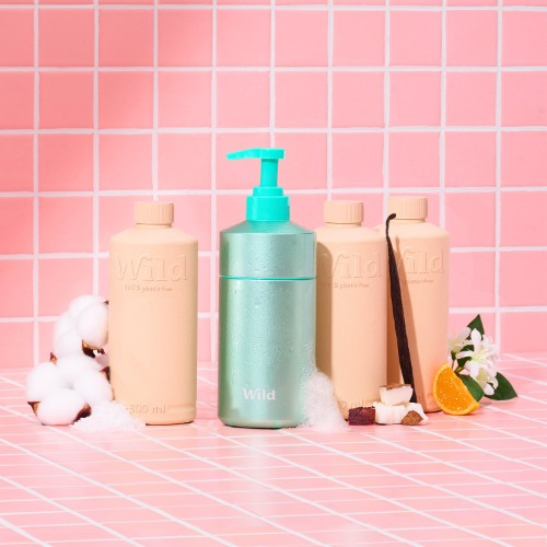 Aqua Body Wash Case + Refills Trio