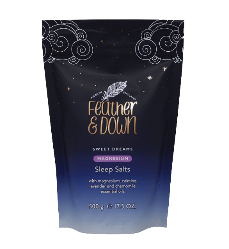 Feather & Down Sweet Dreams Magnesium Sleep Salts (500g) – with Magnesium Calming Lavender & Chamomile Essential Oils. Relieve Stress & Tension. Encourages a Restful Night’s Sleep