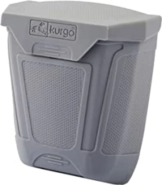 Kurgo Tailgate Dumpster for Dog Garbage & Poop Bags, Magnet Trash Bin for Cars, Attaches to Tailgate/Bumper, Car Waste Basket for Pets, Dog Travel Accessories, Easy to Clean, Charcoal Grey