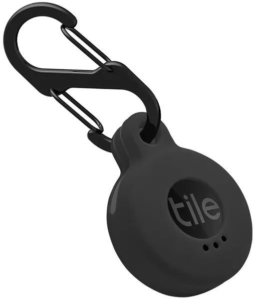 Geiomoo Silicone Case Compatible with Tile Sticker 2022, Protective Cover with Carabiner (Black) - Black