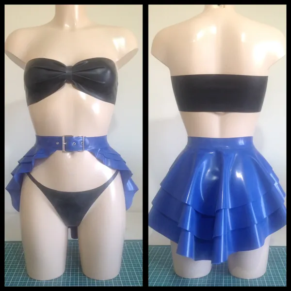 Rubber Latex 3 Layer Peplum Belt