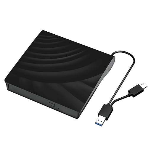 Yaeonku External Blu Ray Drive, Portable Bluray Player CD DVD BD Reader, USB 3.0 Type-C Slim Optical CD/DVD Blu Ray Burner for MacBook Laptop Desktop PC Compatible with Mac OS Windows XP/7/8/10/11 - External Blu Ray Drive