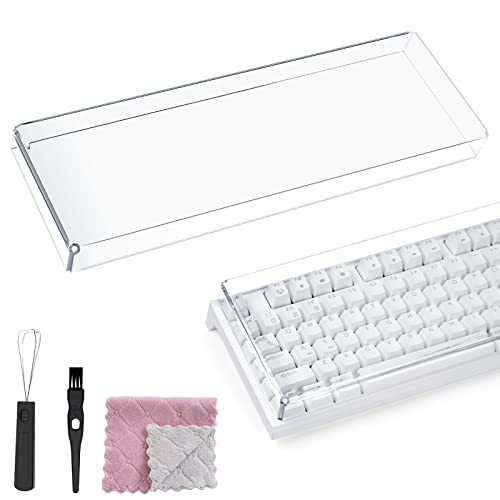 Gaming Keyboard Dust Cover Mechanical Keyboard Cover Premium Clear Acrylic Keypads Cover for 80% Compact 87 Key for Mechanical Gaming Wireless Portable Keyboard (L14'' * W5.1'' * H1'')