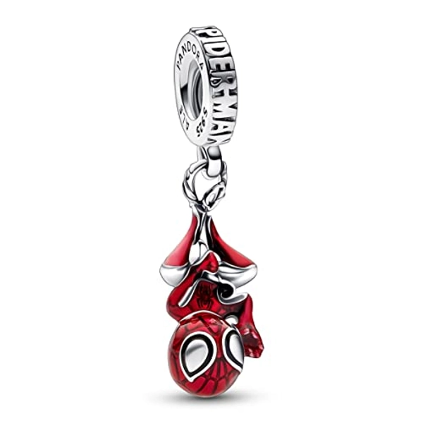 Pandora Marvel Hängender Spider-Man Charm-Anhänger x Disney Collection, kompatibel Moments Armbändern, 792323C01