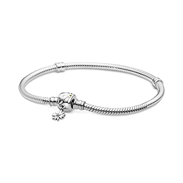 Pandora Verspieltes Gänseblümchen-Verschluss Schlangen-Gliederarmband