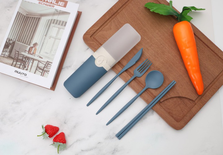 Portable Reusable Cutlery Set - Blue