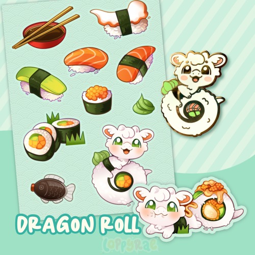 Patreon Vault: “Dragon Roll Sushi” Set - Die Cut Sticker
