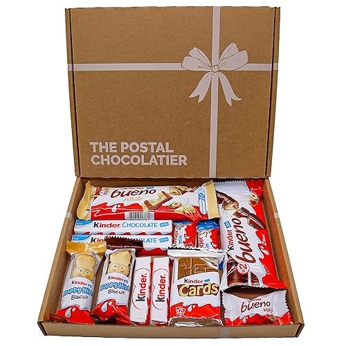 Kinder Chocolate Gift Box Hamper, Letter Box Friendly, Perfect for Presents, Surprises and Special Occasions, Kinder Bueno, Happy Hippo, Kinder Cards - Medium Gift Box