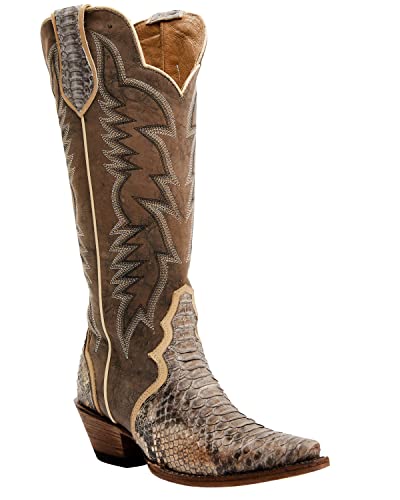 Idyllwind Women's Triad Exotic Python Western Boot Snip Toe - Beiwsp22l3 - 8.5 - Brown