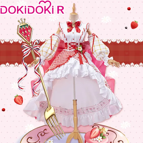 【Costume Ready For Ship】 DokiDoki-R  Cosplay Costume / Shoes Strawberry Dress 15th anniversary